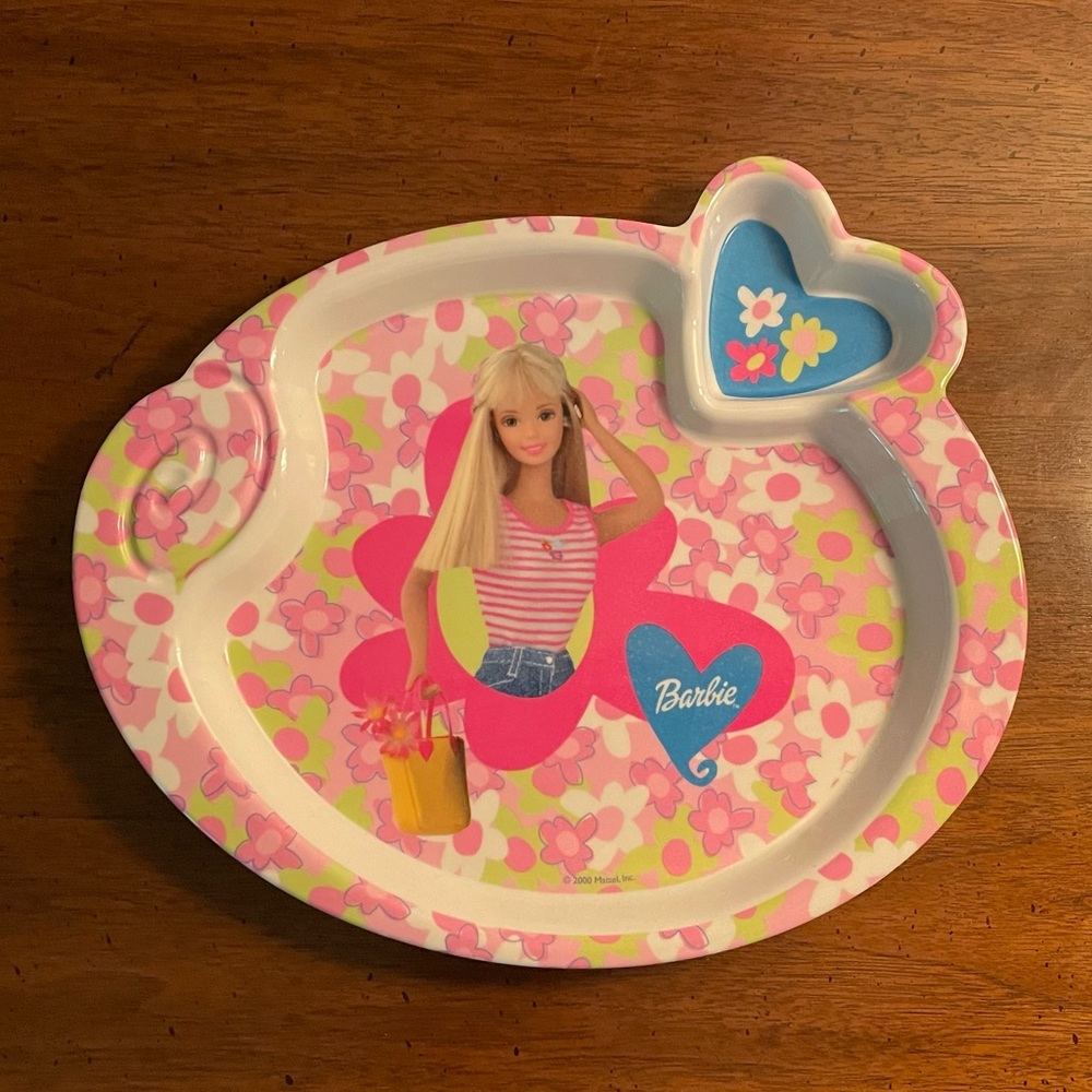 Rare Mattel Barbie Plate Floral